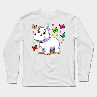 Pretty Hippopotamus Long Sleeve T-Shirt